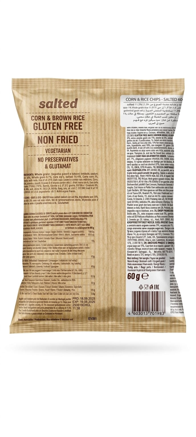 Benlian Chips Corn&Brown Rice Salted 60g