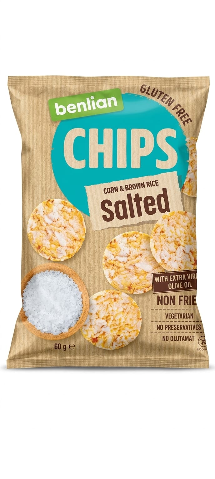 Benlian Chips Corn&Brown Rice Salted 60g