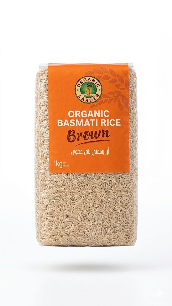 Organic Larder Organic Basmati Rice Brown 1kg
