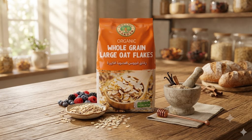 Organic Larder Whole Grain Large Oat Flakes 500g