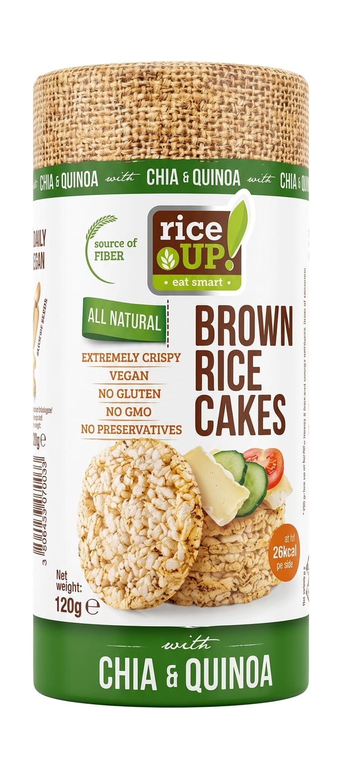 Riceup Brown Rice Cakes with Chia and Quinoa 120g