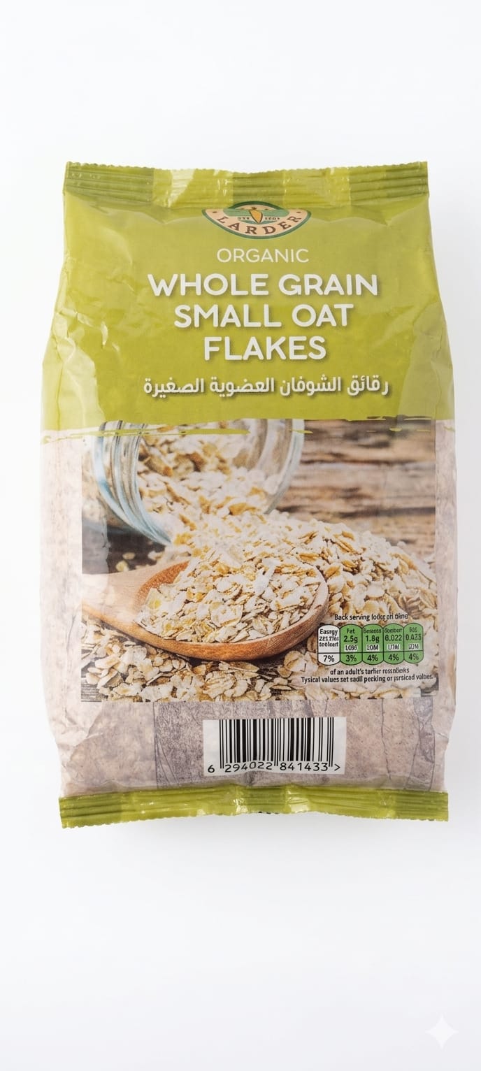 Organic Larder Whole Grain Small Oat Flakes 500g
