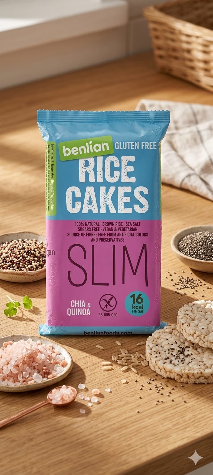 benlian Rice Cakes Slim Chia&Quinoa GF 100g