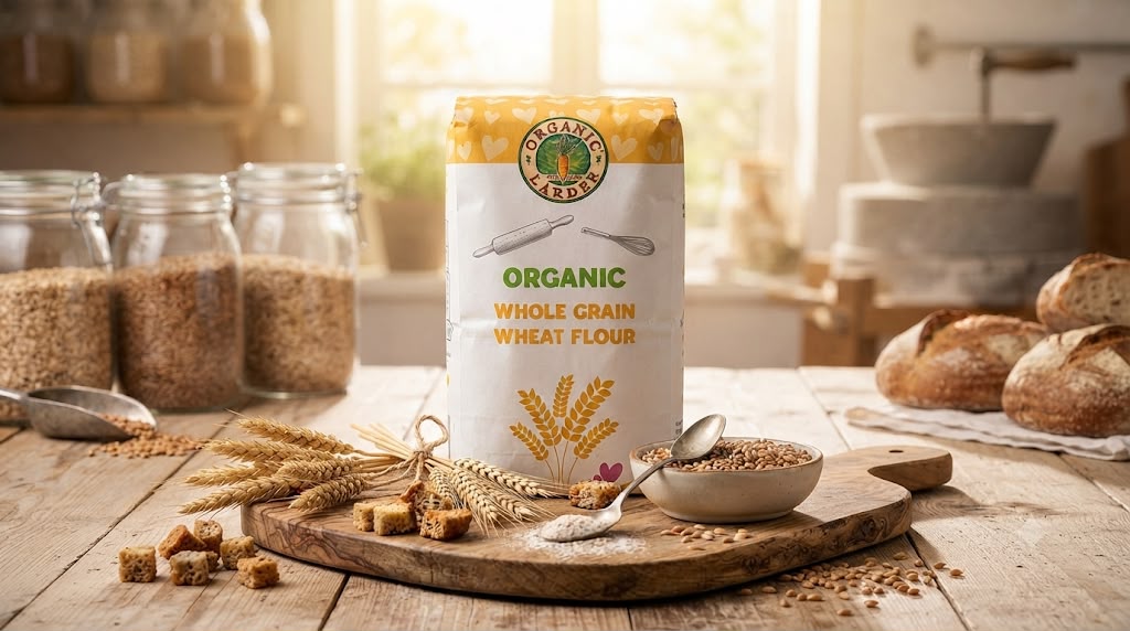 Organic Larder Whole Grain Wheat Flour 1kg