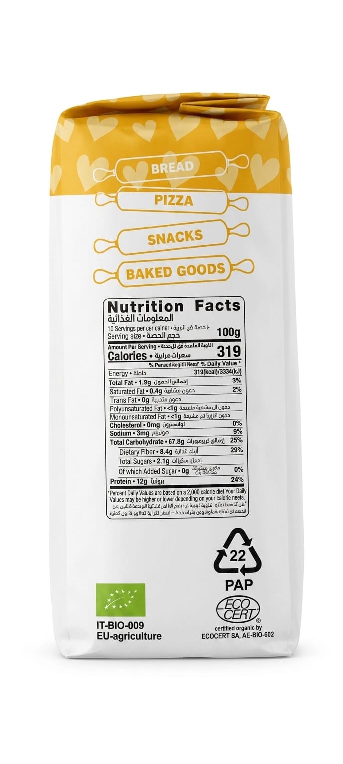 Organic Larder Whole Grain Wheat Flour 1kg