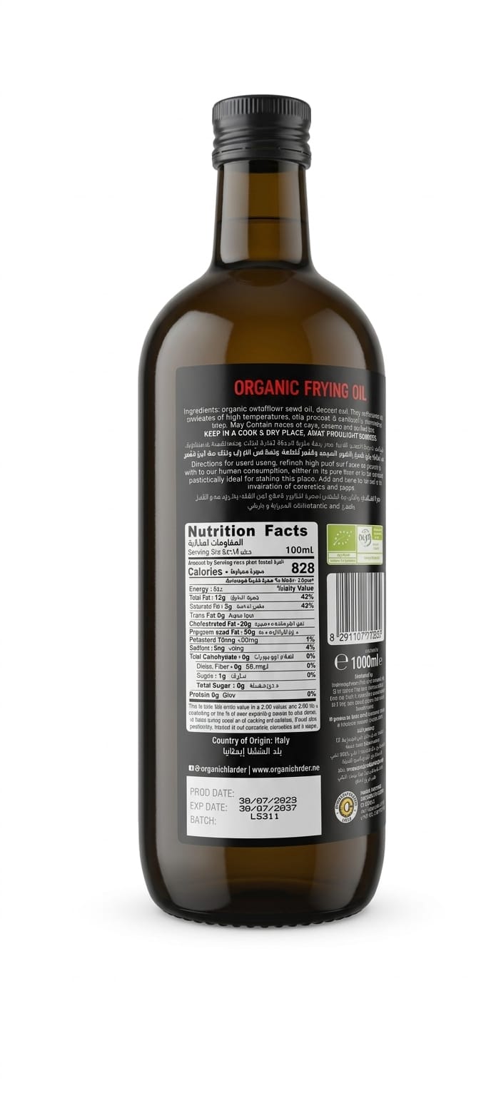 Organic larder Organic sunflower oil 1L