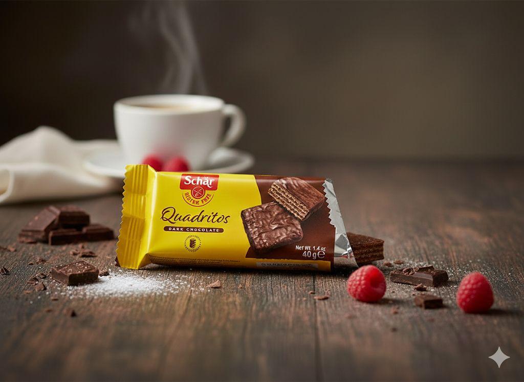 Schar Quadritos Dark Chocolate Wafer 40g