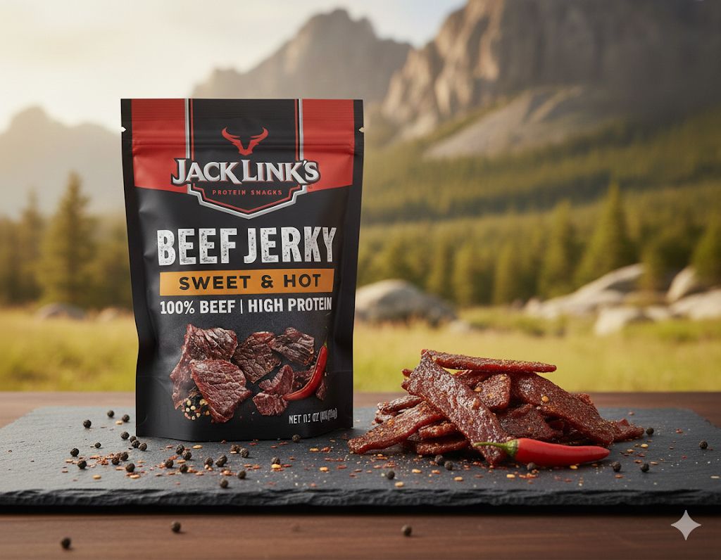 Jack Link’s Beef Jerky – Sweet & Hot Flavor (High Protein Snack)