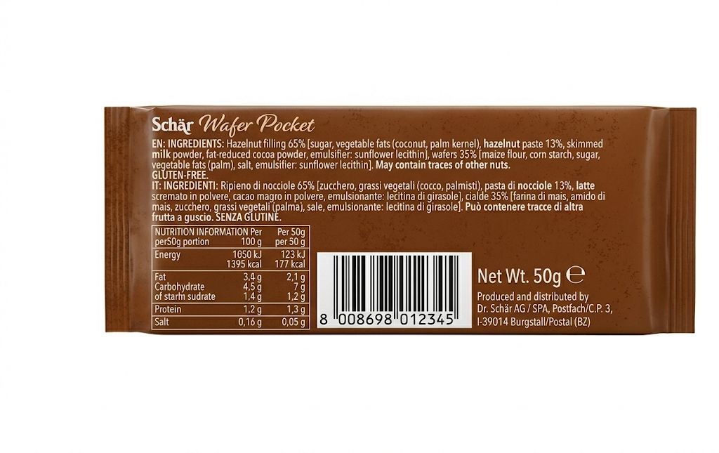 Schär Wafer Pocket Hazelnut 50g