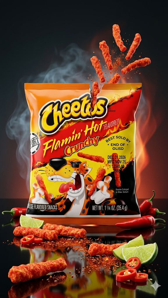 Cheetos Flamin’ Hot Crunchy Cheese Flavored Snacks – Spicy Crunch Corn Puffs 1.25 OZ - Export