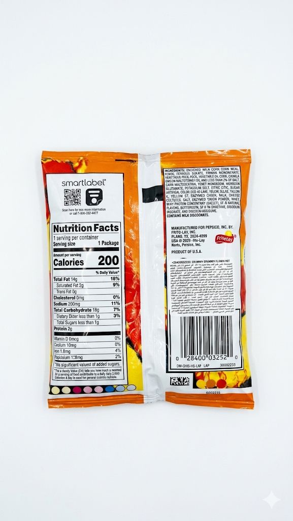 Cheetos Flamin’ Hot Crunchy Cheese Flavored Snacks – Spicy Crunch Corn Puffs 1.25 OZ - Export