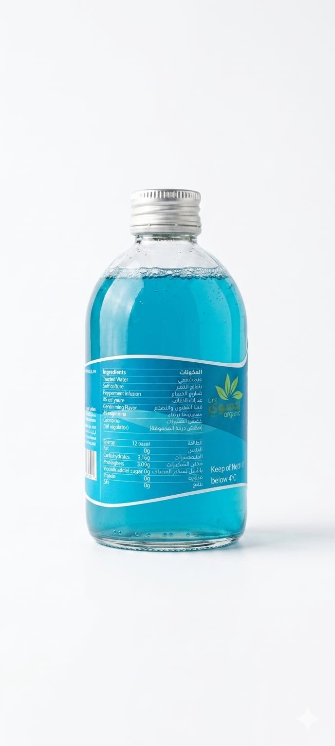 SABA Organic Water Kefir blue spirulina and lemonmint 275ml