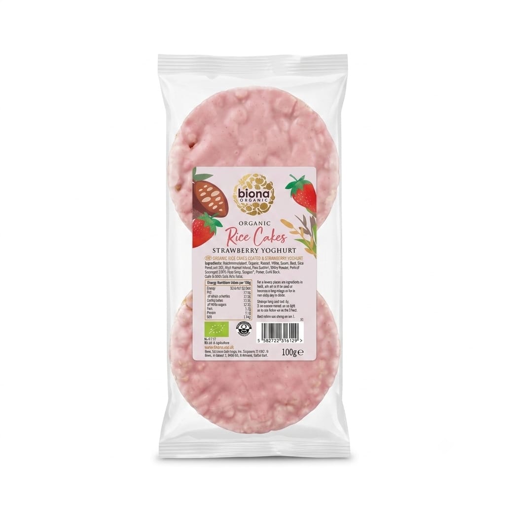 Biona Organic Rice Cakes Strawberry Yogurt 100g