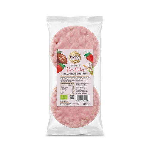 Biona Organic Rice Cakes Strawberry Yogurt 100g