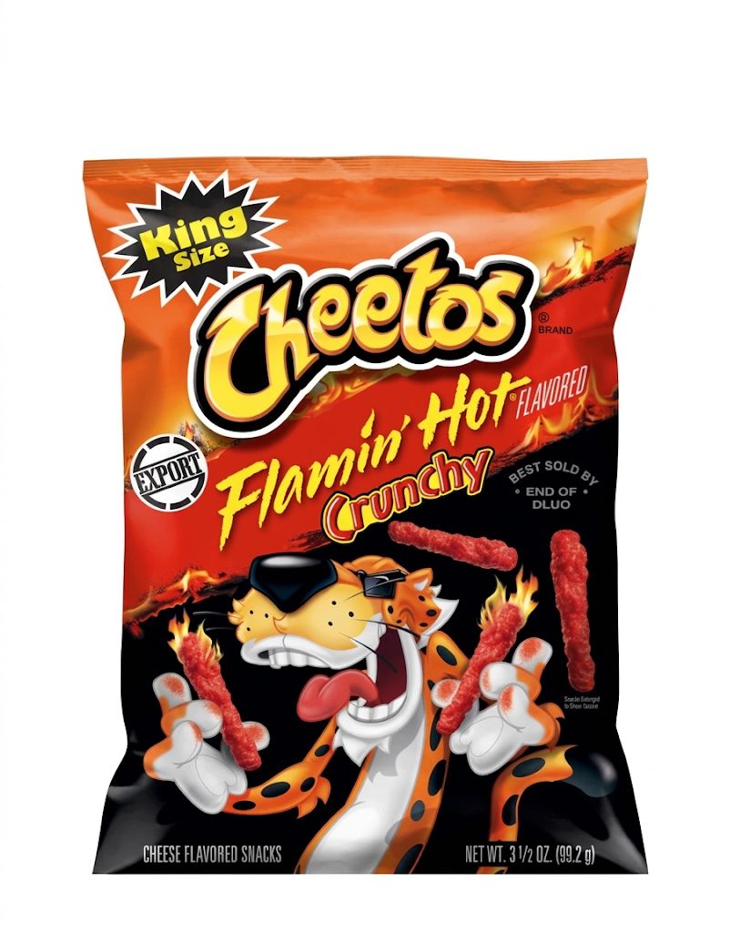Cheetos Flamin’ Hot Crunchy Cheese Flavored Snacks – Spicy Crunch Corn Puffs 1.25 OZ - Export