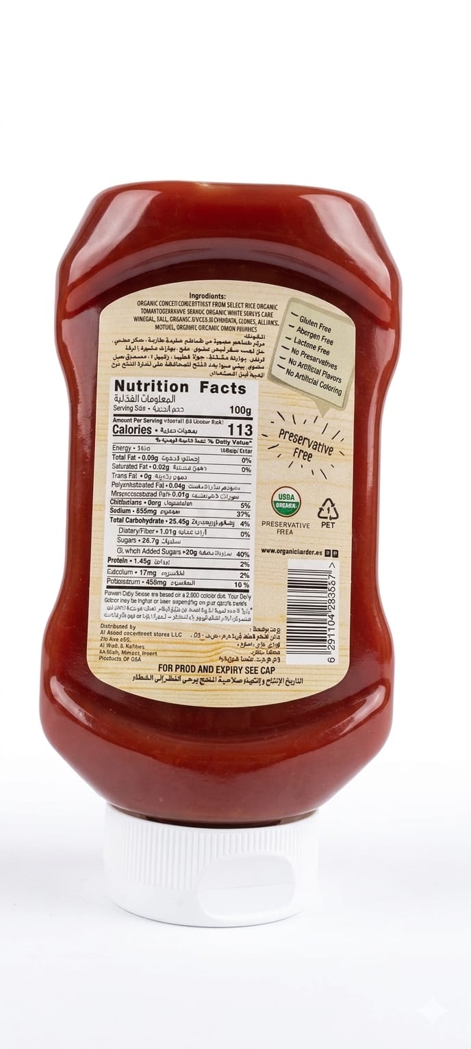Organic Larder Organic Ketchup 500ml – Preservative Free