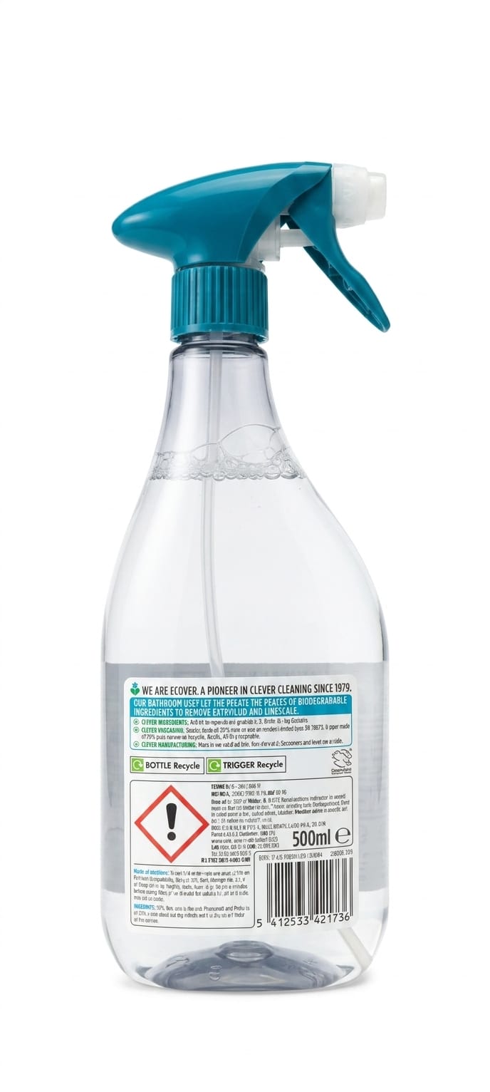 Ecover Bathroom Surface Cleaner Mint & Cucumber 500ml – Removes Soap Scum & Limescale