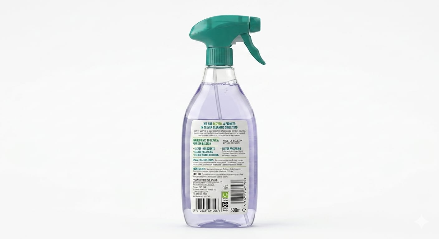 Ecover Window & Glass Cleaner Green Tea & Grapefruit 500ml – Streak-Free Shine