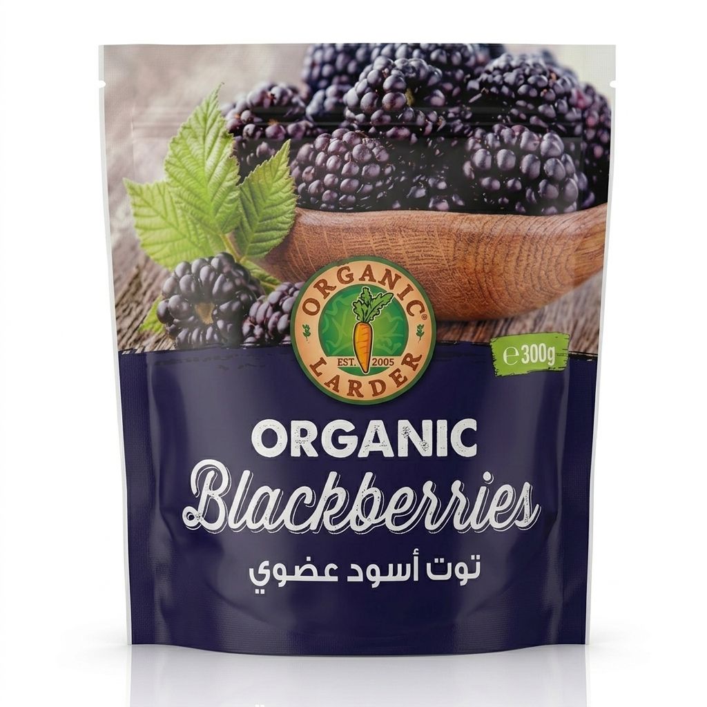 Organic Larder Organic Blackberries 300g – Individually Quick-Frozen IQF