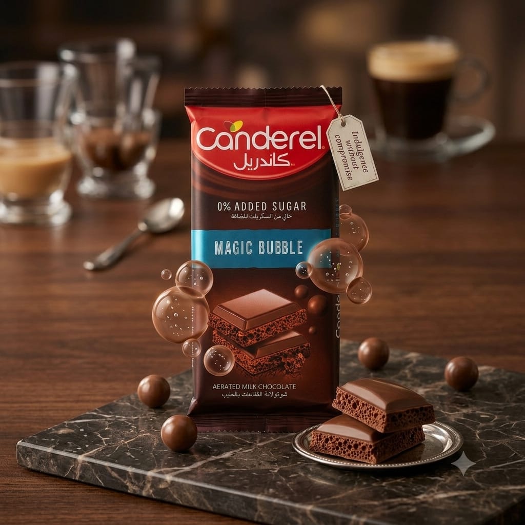 Canderel Magic Bubble 0% Added Sugar Aerated Milk Chocolate 74g