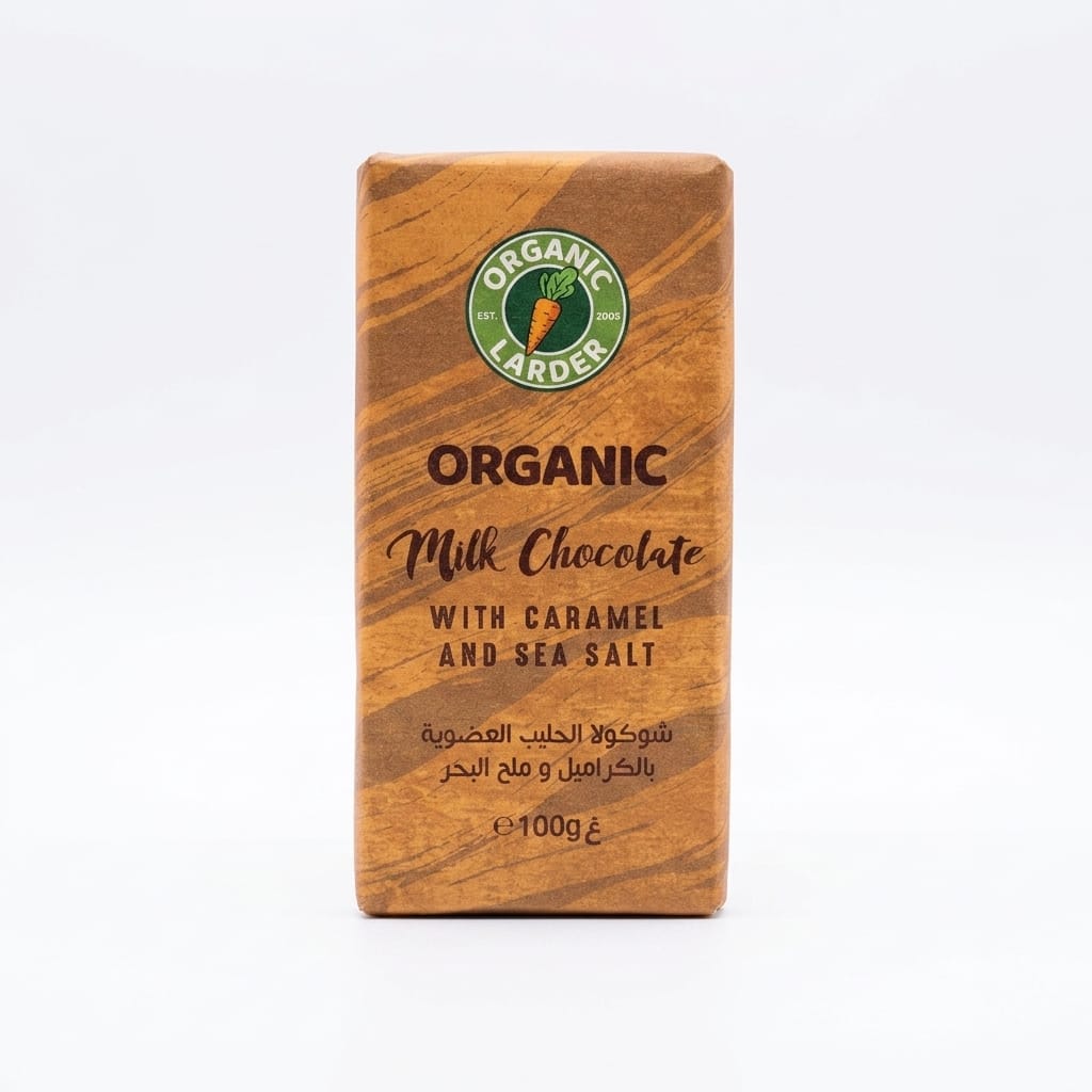 Organic Larder Milk Chocolate with Caramel & Sea Salt 100g