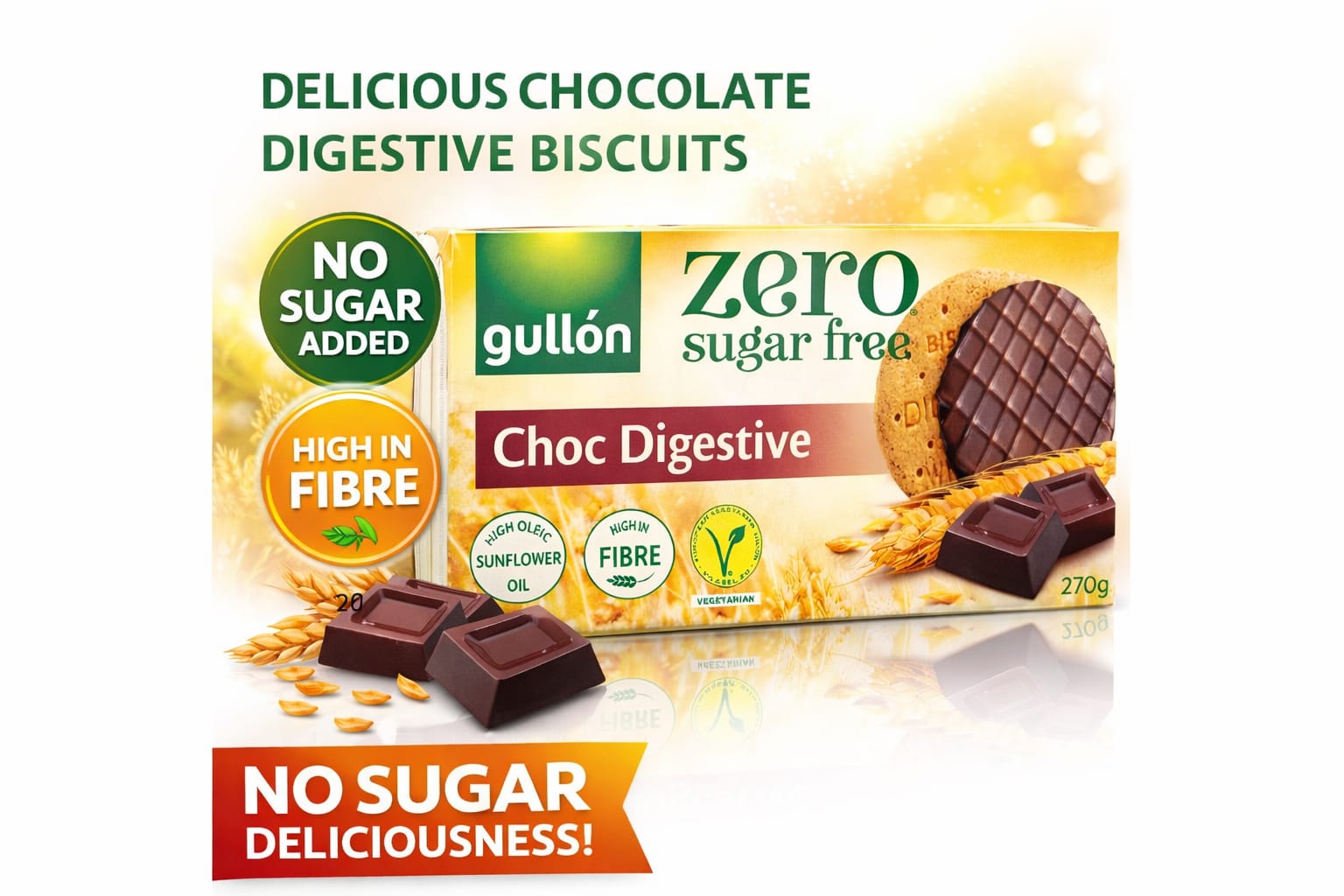 gullon sugar free digestive choc 270g