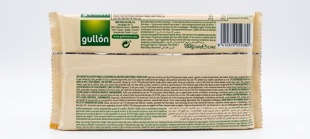 gullon zero sugar vanilla wafer 180g