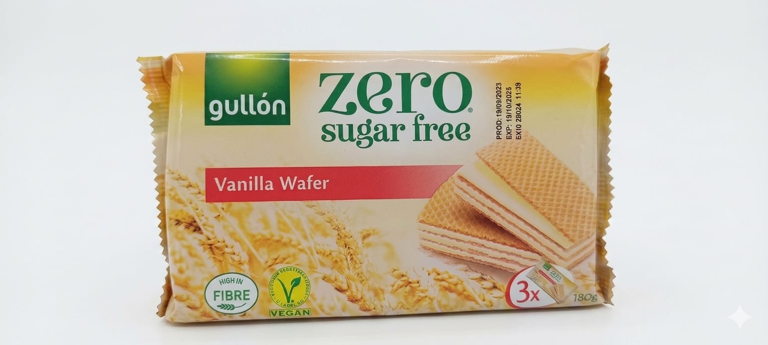 gullon zero sugar vanilla wafer 180g