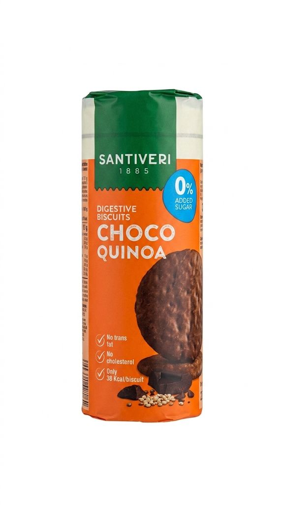 Santiveri Digestive Wholemeal Biscuits with Chocolate and Quinoa 175g