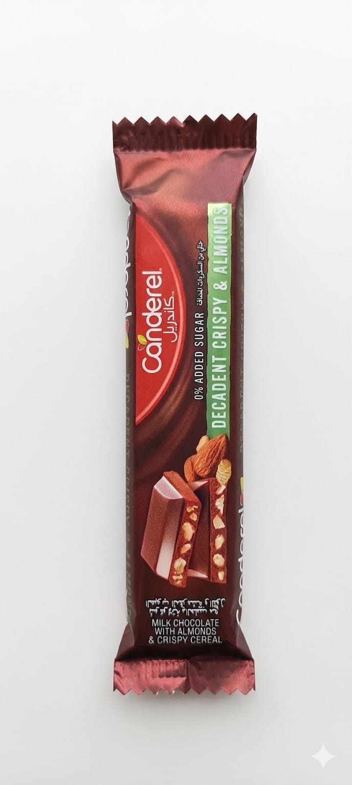 Canderel 0% added sugar Decadent Crispy & Almonds chocolate 27g