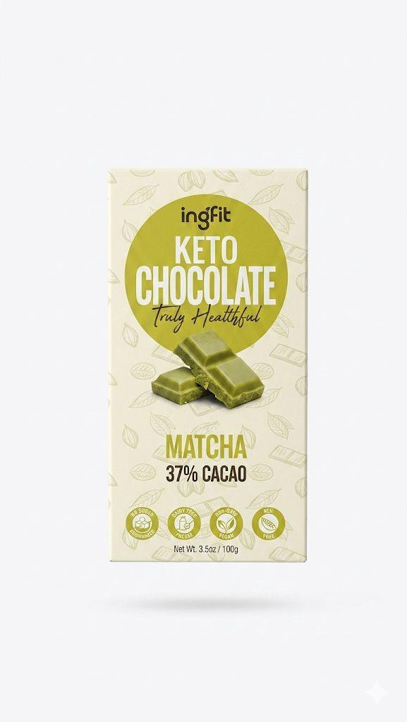 Ingfit Keto Chocolate Matcha 37% Cacao 100g