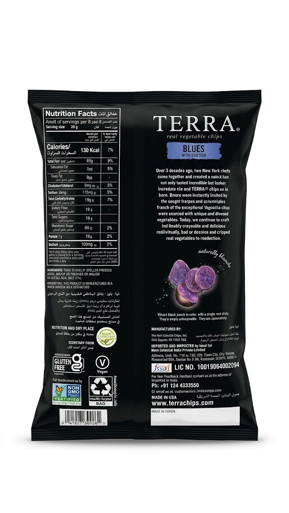 TERRA Blues Real Vegetable Chips with Sea Salt – Naturally Blue Potato, Non-GMO, Gluten Free