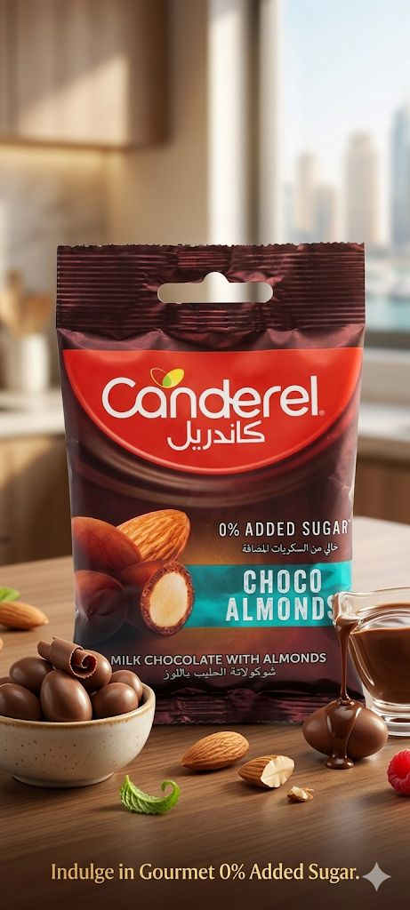 Canderel 0% added sugar Choco Almonds chocolate 40g
