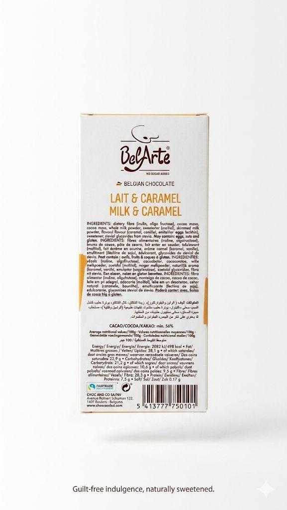 BelArte Sugar-Free Milk & Caramel chocolate bar (85g)