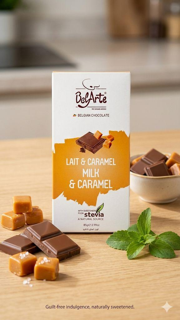 BelArte Sugar-Free Milk & Caramel chocolate bar (85g)