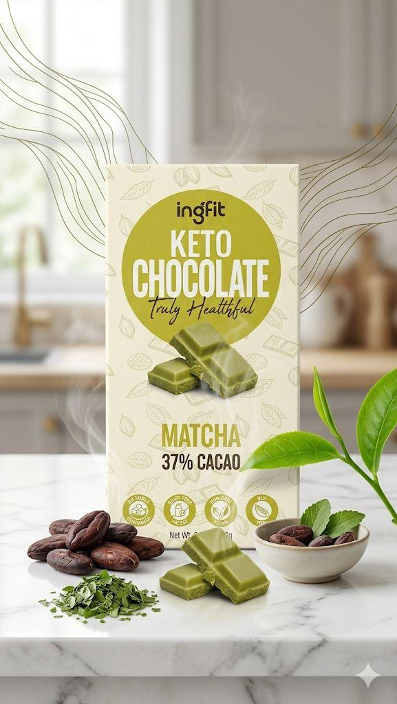 Ingfit Keto Chocolate Matcha 37% Cacao 100g