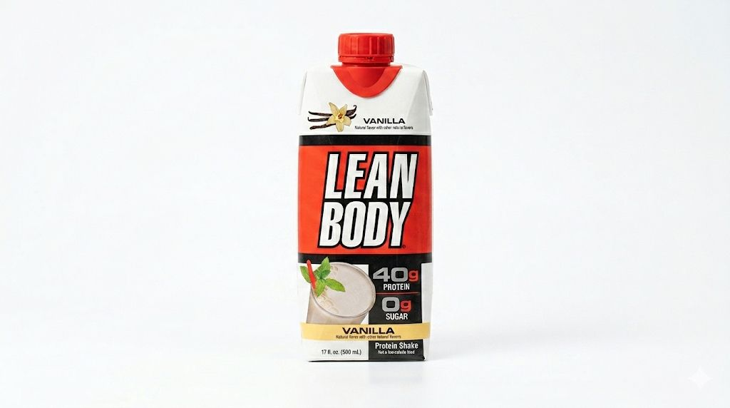 Lean Body Vanilla Protein Shake 500ml – 40g Protein, 0g Sugar