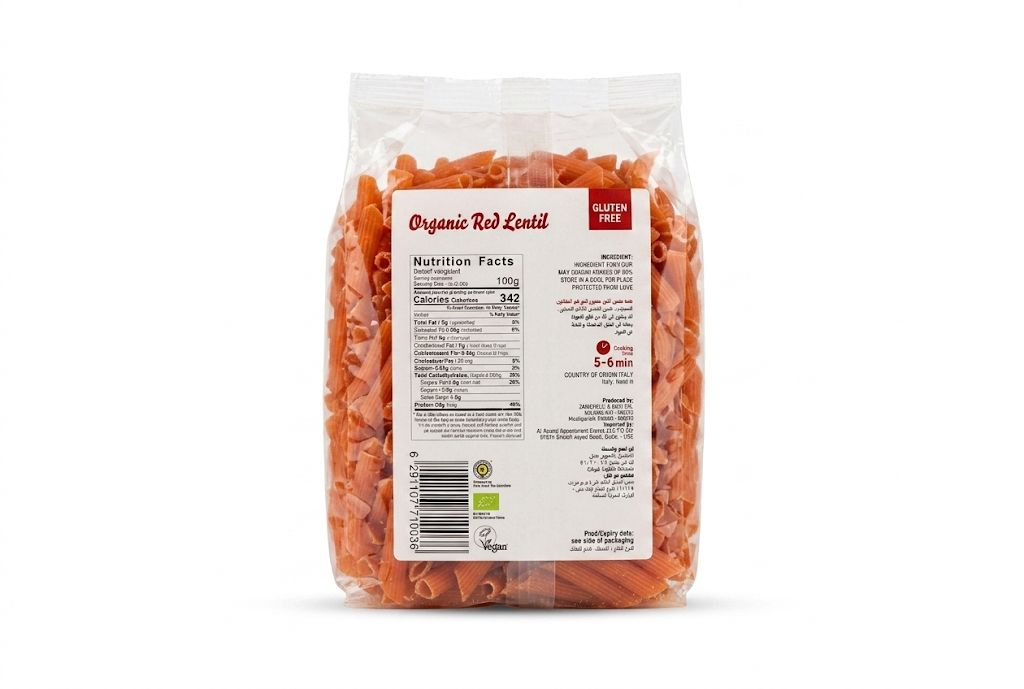 Organic Larder Red Lentil Penne pasta 300g
