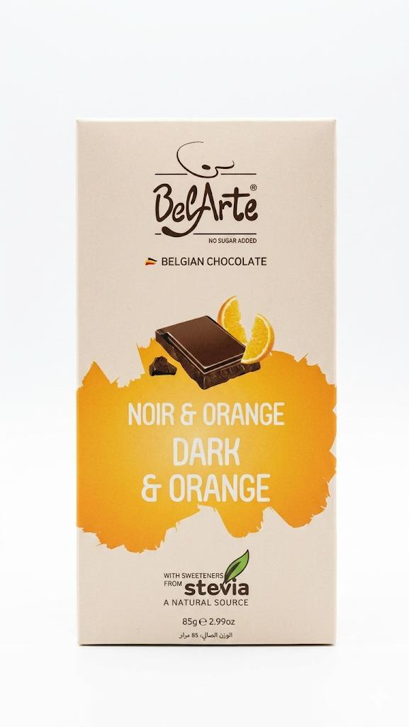 BelArte Noir & Orange Dark & Orange Belgian Chocolate (Sugar-Free with Stevia)85g