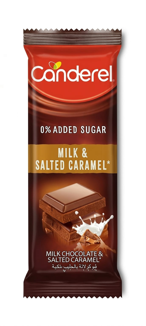 Canderel 0% added sugar Milk&Salted Caramel chocolate 100g