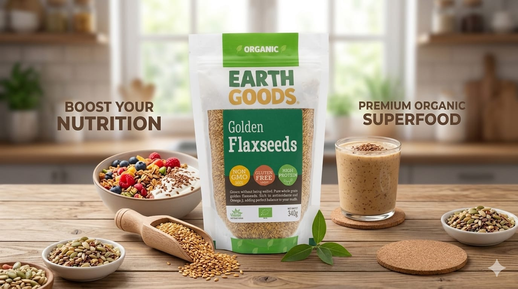 EARTHGOODS golden flaxseeds 340g