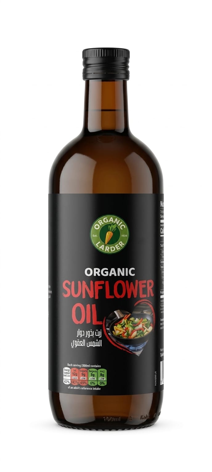 Organic larder Organic sunflower oil 1L