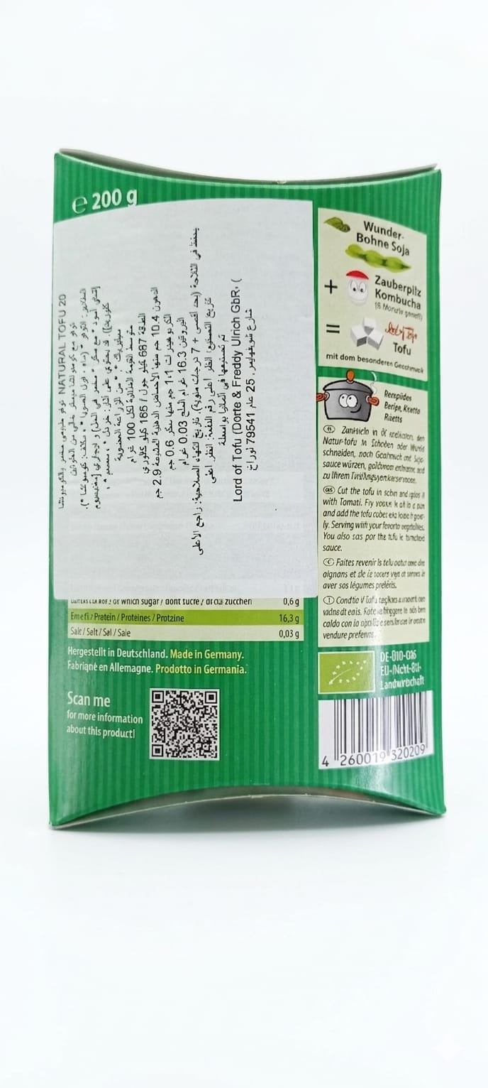 Lord of Tofu Tofu natural Kombucha fermented high protein 200g