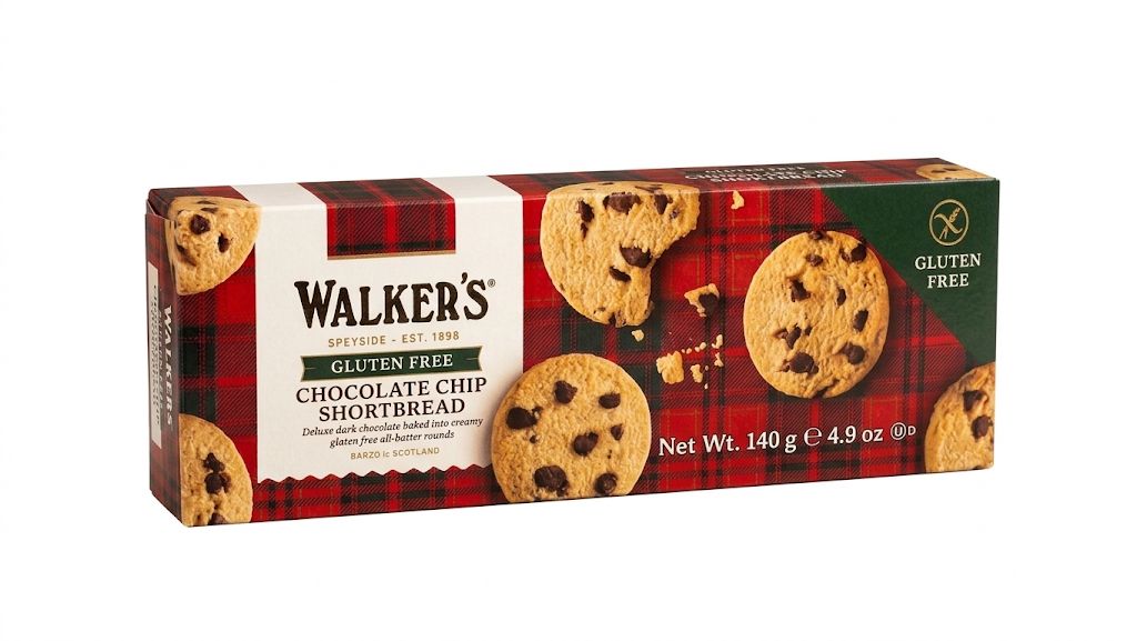 walker's gluten free choco chip short bread 140g