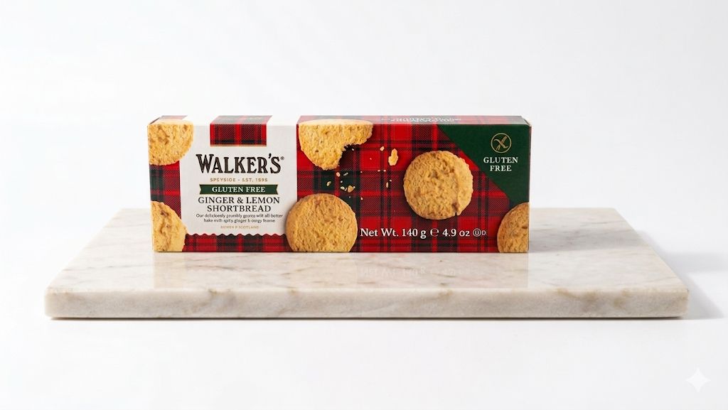 walker's gluten free ginger and lemon short bread 140g