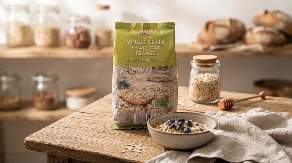 Organic Larder Whole Grain Small Oat Flakes 500g